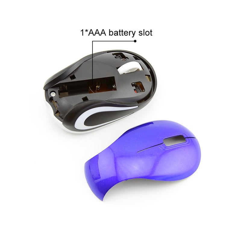 elec Space Mini Small Wireless Mouse for Travel Optical Portable Mini Cordless Mice with USB Receiver for PC Laptop Computer (Blue) - Image 4